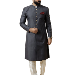 Classic Charcoal Grey Achkan for Men | Elegant Ethnic Wear | Jaipurio